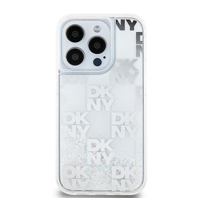 DKNY Liquid Glitter Multilogo case for iPhone 15 Pro - white