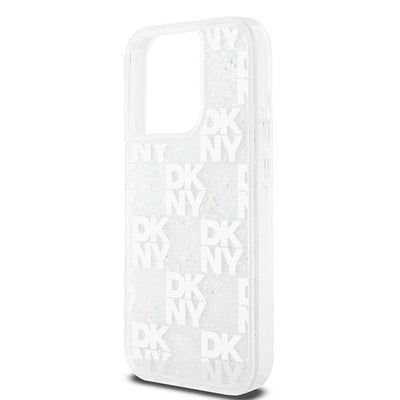 DKNY Liquid Glitter Multilogo case for iPhone 15 Pro - white