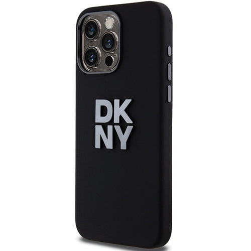 DKNY Liquid Silicone Metal Logo iPhone 15 Pro Case - Black
