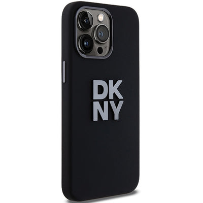 DKNY Liquid Silicone Metal Logo iPhone 15 Pro Case - Black