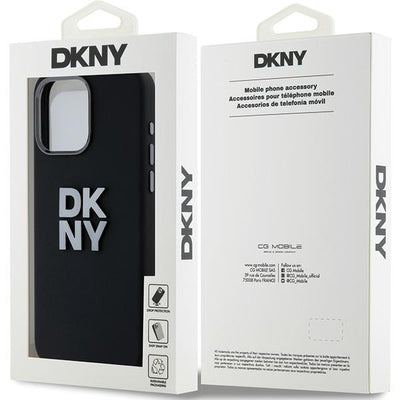 DKNY Liquid Silicone Metal Logo iPhone 15 Pro Case - Black