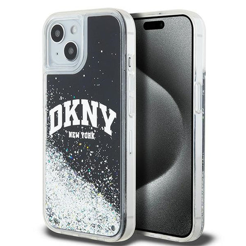 DKNY Liquid Glitter Big Logo iPhone 15 Plus / 14 Plus Case - Black