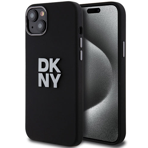 DKNY Liquid Silicone Metal Logo case for iPhone 15 Plus / 14 Plus - black