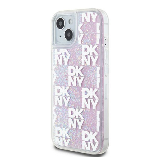 DKNY Liquid Glitter Multilogo case for iPhone 15 / 14 / 13 - pink