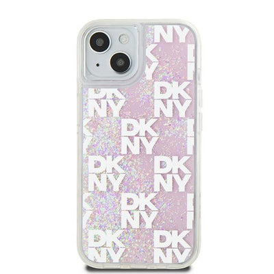 DKNY Liquid Glitter Multilogo case for iPhone 15 / 14 / 13 - pink