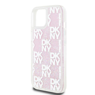 DKNY Liquid Glitter Multilogo case for iPhone 15 / 14 / 13 - pink
