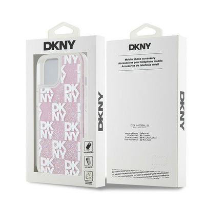 DKNY Liquid Glitter Multilogo case for iPhone 15 / 14 / 13 - pink