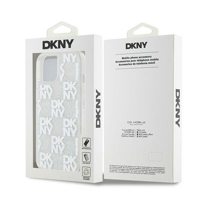 DKNY Liquid Glitter Multilogo case for iPhone 15 / 14 / 13 - white