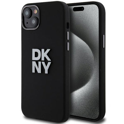 DKNY Liquid Silicone Metal Logo iPhone 15/14/13 Case - Black