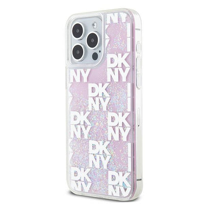 Etui DKNY Liquid Glitter Multilogo na iPhone 15 Pro Max - różowe