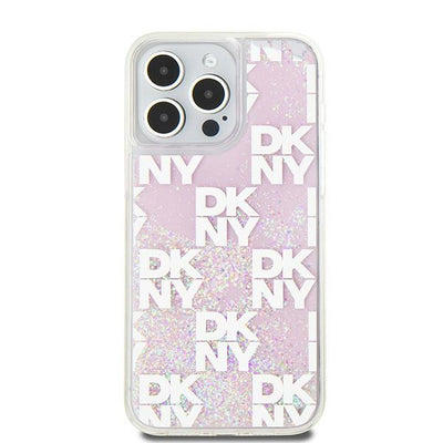 Etui DKNY Liquid Glitter Multilogo na iPhone 15 Pro Max - różowe