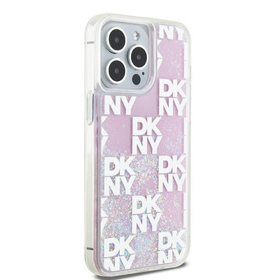 Etui DKNY Liquid Glitter Multilogo na iPhone 15 Pro Max - różowe