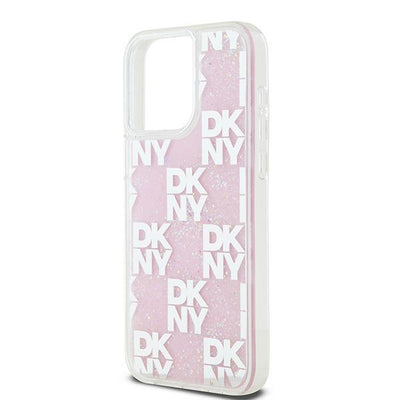 Etui DKNY Liquid Glitter Multilogo na iPhone 15 Pro Max - różowe