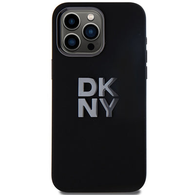 DKNY Liquid Silicone Metal Logo iPhone 15 Pro Max Case - Black