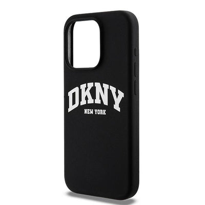 DKNY Liquid Silicone White Printed Logo MagSafe Case for iPhone 13 Pro / 13 - Black