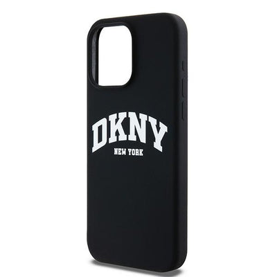 DKNY Liquid Silicone White Printed Logo MagSafe iPhone 13 Pro Max Case - Black
