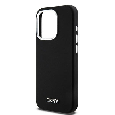 Etui DKNY Liquid Silicone Small Metal Logo MagSafe na iPhone 14 Pro - czarne