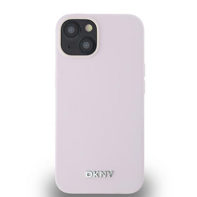 DKNY Liquid Silicone Small Metal Logo MagSafe Case for iPhone 14/15/13 - Pink