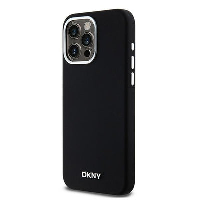 Etui DKNY Liquid Silicone Small Metal Logo MagSafe na iPhone 14 Pro Max - czarne
