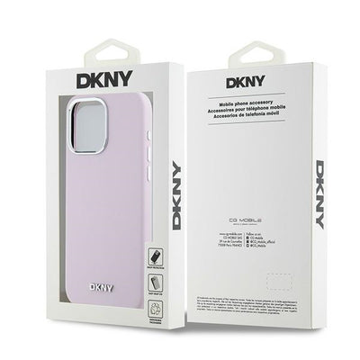 Etui DKNY Liquid Silicone Small Metal Logo MagSafe na iPhone 14 Pro Max - różowe