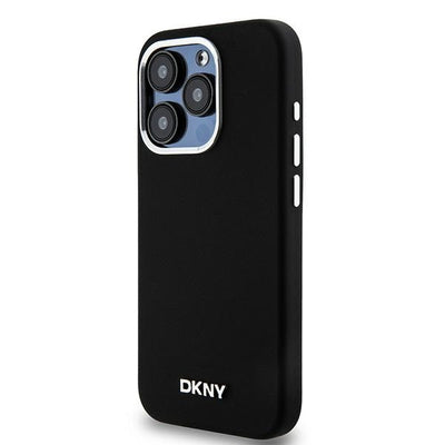 Etui DKNY Liquid Silicone Small Metal Logo MagSafe na iPhone 15 Pro - czarne