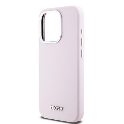 DKNY Liquid Silicone Small Metal Logo MagSafe case for iPhone 15 Pro - pink