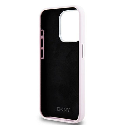DKNY Liquid Silicone Small Metal Logo MagSafe case for iPhone 15 Pro - pink
