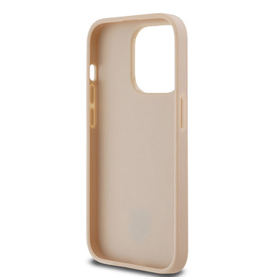 DKNY Leather Checkered Mono Pattern &amp; Printed Stripes case for iPhone 14 Pro - pink