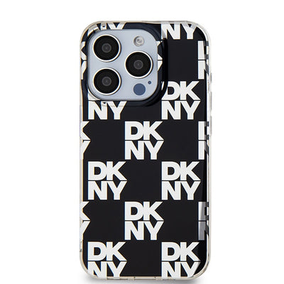 DKNY IML Checkered Mono Pattern case for iPhone 15 Pro - black