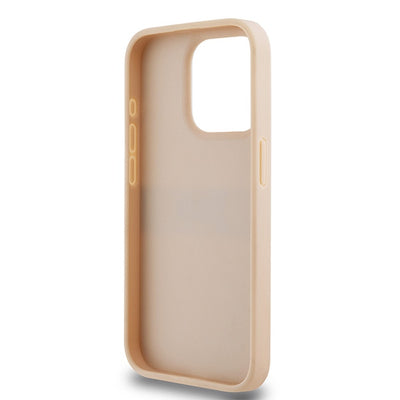 DKNY Leather Mono Stripe &amp; Metal Logo case for iPhone 15 Pro - pink