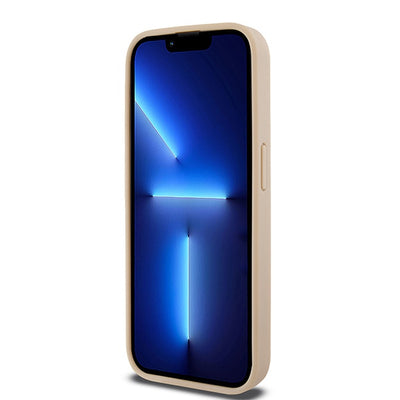 DKNY Leather Checkered Mono Pattern &amp; Printed Stripes case for iPhone 15 Pro Max - pink