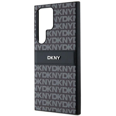 DKNY Leather Mono Stripe &amp; Metal Logo case for Samsung Galaxy S24 Ultra - black