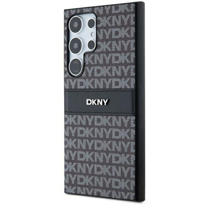 DKNY Leather Mono Stripe &amp; Metal Logo case for Samsung Galaxy S24 Ultra - black