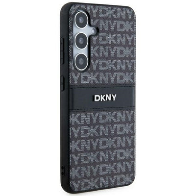 DKNY Leather Mono Stripe &amp; Metal Logo case for Samsung Galaxy S24+ - black
