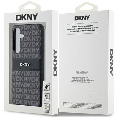 DKNY Leather Mono Stripe &amp; Metal Logo case for Samsung Galaxy S24+ - black