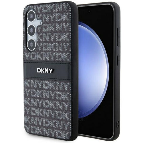 DKNY Leather Mono Stripe &amp; Metal Logo case for Samsung Galaxy S24 - black
