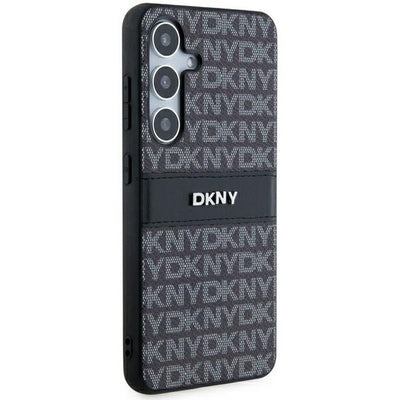 DKNY Leather Mono Stripe &amp; Metal Logo case for Samsung Galaxy S24 - black