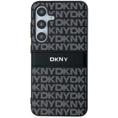 DKNY Leather Mono Stripe &amp; Metal Logo case for Samsung Galaxy S24 - black
