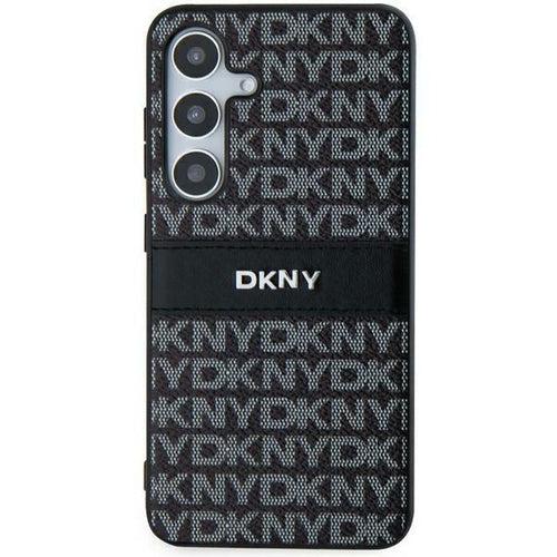 DKNY Leather Mono Stripe &amp; Metal Logo case for Samsung Galaxy S24 - black