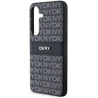 DKNY Leather Mono Stripe &amp; Metal Logo case for Samsung Galaxy S24 - black