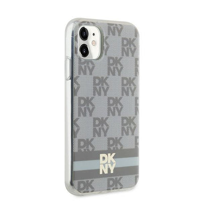 DKNY IML Checkered Mono Pattern &amp; Printed Stripes MagSafe case for iPhone 11 / Xr - beige