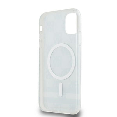 DKNY IML Checkered Mono Pattern &amp; Printed Stripes MagSafe Case for iPhone 11 / Xr - Black