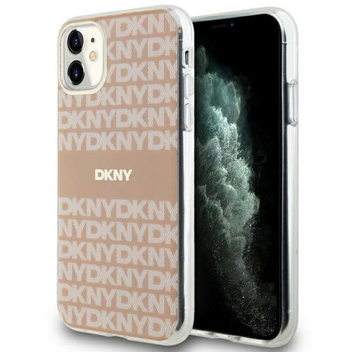 DKNY IML Mono &amp; Stripe MagSafe case for iPhone 11 / Xr - pink