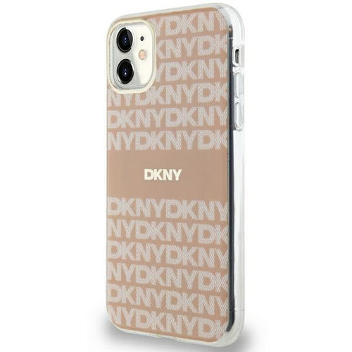 DKNY IML Mono &amp; Stripe MagSafe case for iPhone 11 / Xr - pink