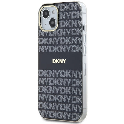 DKNY IML Mono &amp; Stripe MagSafe Case for iPhone 15/14/13 - Black