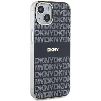 DKNY IML Mono &amp; Stripe MagSafe Case for iPhone 15/14/13 - Black