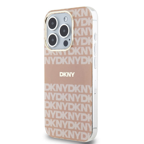 DKNY IML Mono &amp; Stripe MagSafe case for iPhone 14 Pro Max - pink