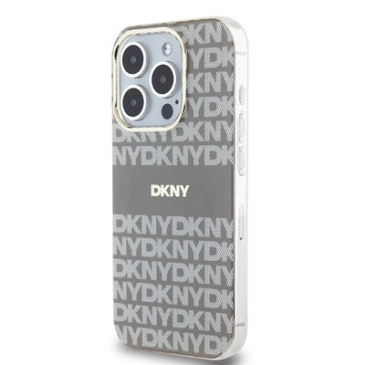 DKNY IML Mono &amp; Stripe MagSafe case for iPhone 15 Pro - beige