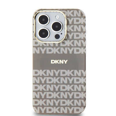 DKNY IML Mono &amp; Stripe MagSafe case for iPhone 15 Pro - beige
