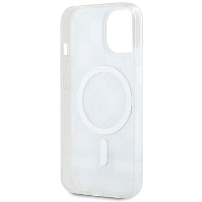 DKNY IML Checkered Mono Pattern &amp; Printed Stripes MagSafe Case for iPhone 15 Plus / 14 Plus - Beige